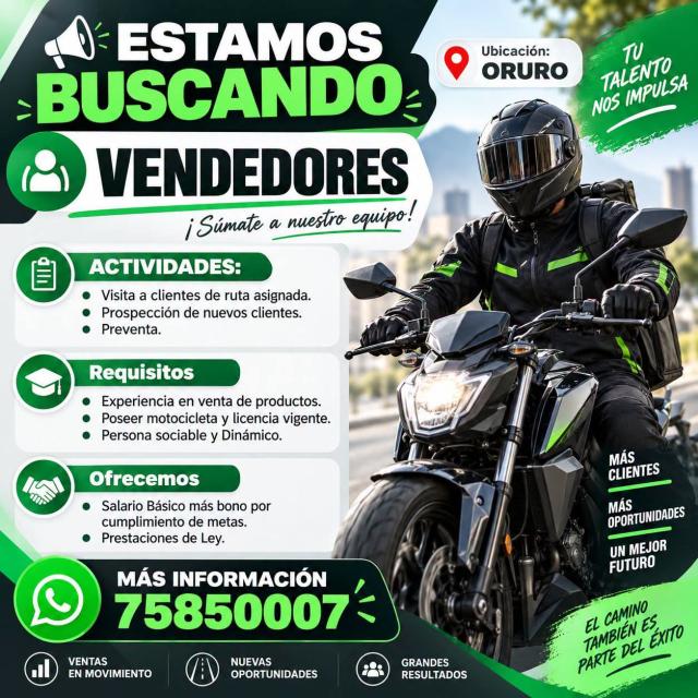 BUSCAMOS VENDEDORES